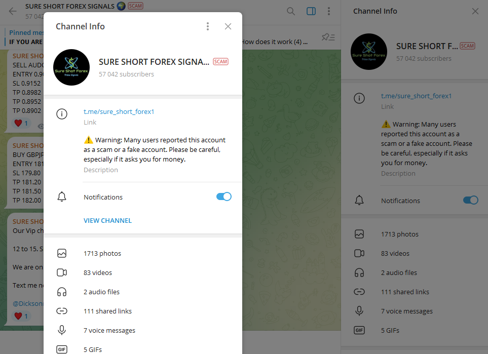 Checking for a Scam Mark on the Channel